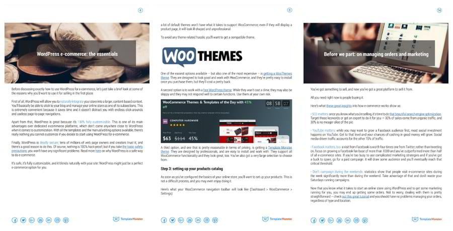 how to use WordPress for e-commerce — page samples