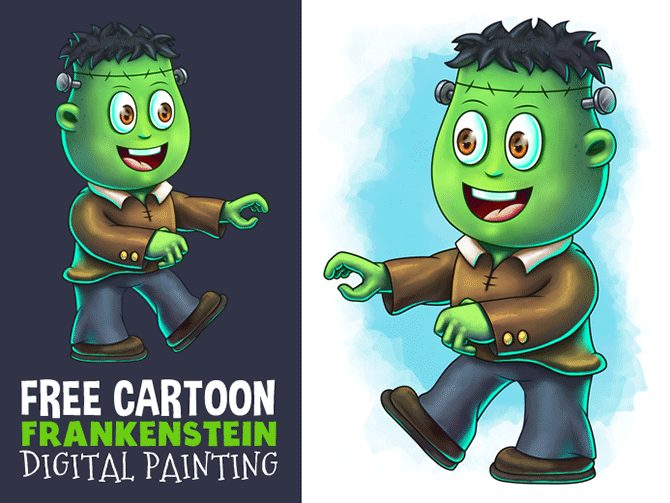 Free-Cartoon-Little-Frankenstein-Speedart-Video-by-pixaroma
