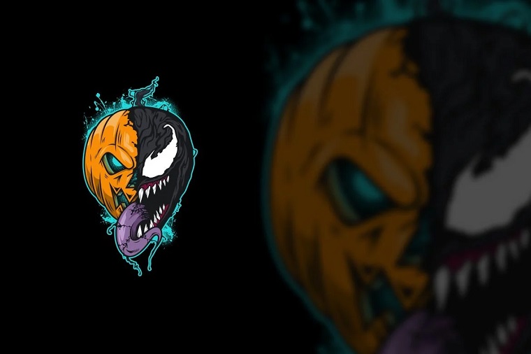 Diseño de logotipo gráfico de calabaza de Halloween.