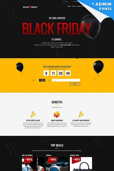 pagina de aterrizaje black friday