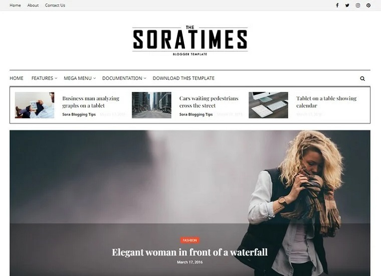 Sora Times Blogger Template.
