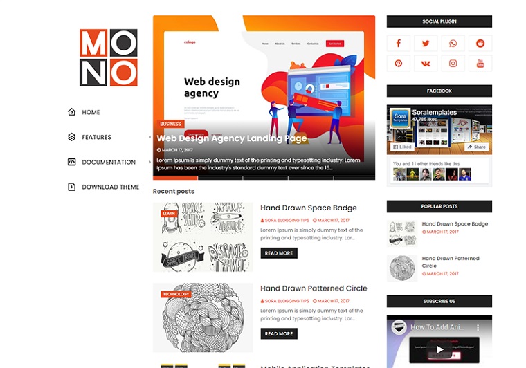 Mono Blogger Template.