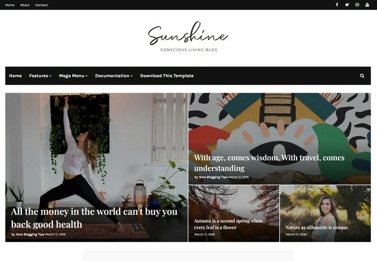 SunShine - Minimal Blogger Template.