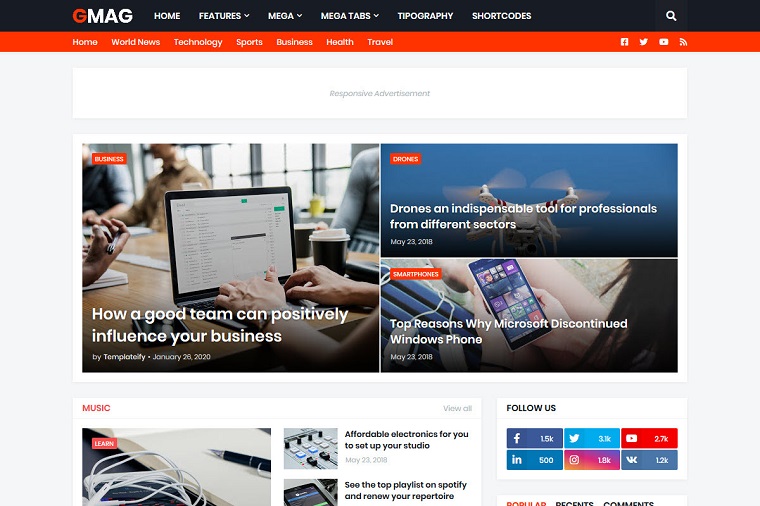 GMag - Magazine Blogger Template.