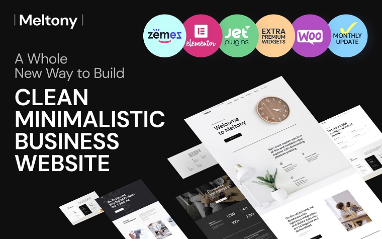Meltony: tema de WordPress minimalista para cualquier negocio.