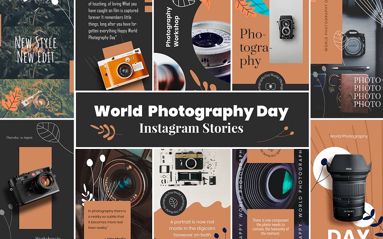 La plantilla para historias de Instagram de fotografía.