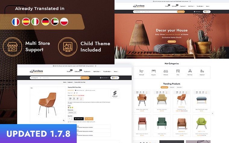 Mobiliario interiorismo y manualidades Tema de PrestaShop.