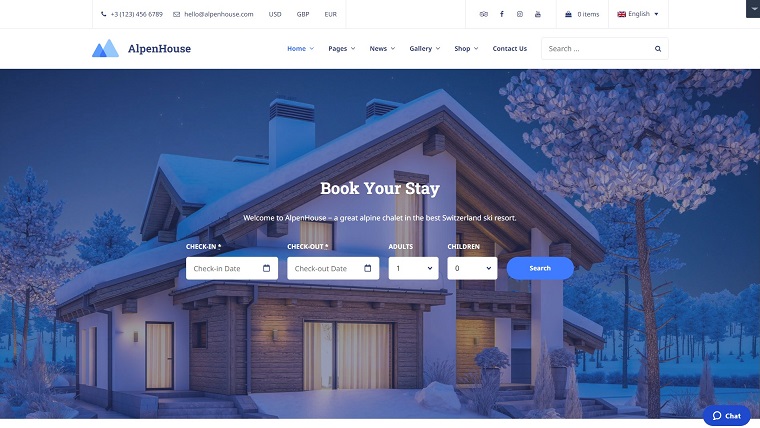 AlpenHouse -  Elementor Tema de WordPress.