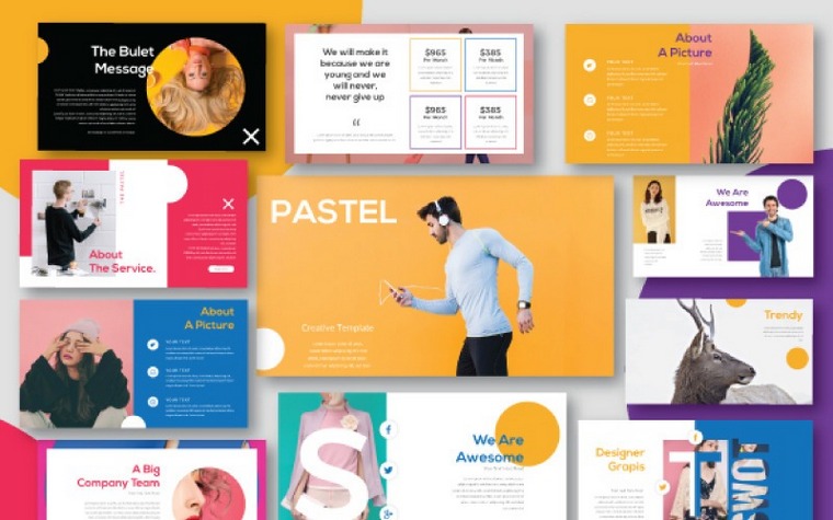 Pastel Keynote шаблоны