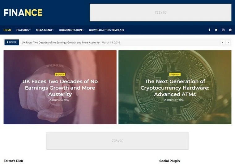Finance Blogger Template.