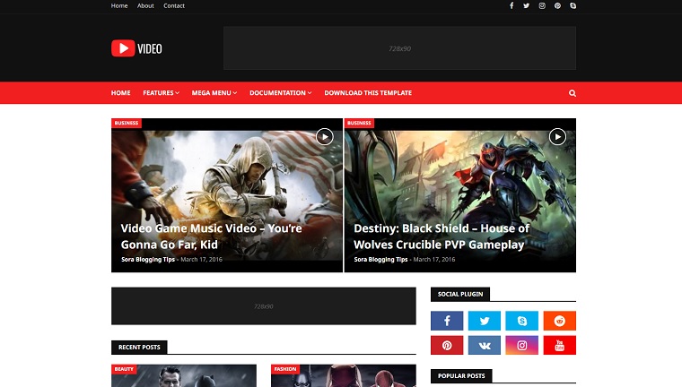 Video Blogger Template.