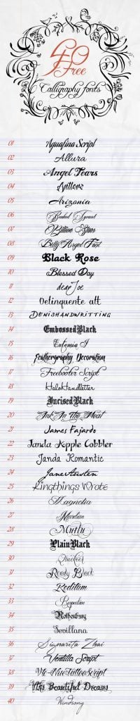 40 Free Calligraphy Fonts