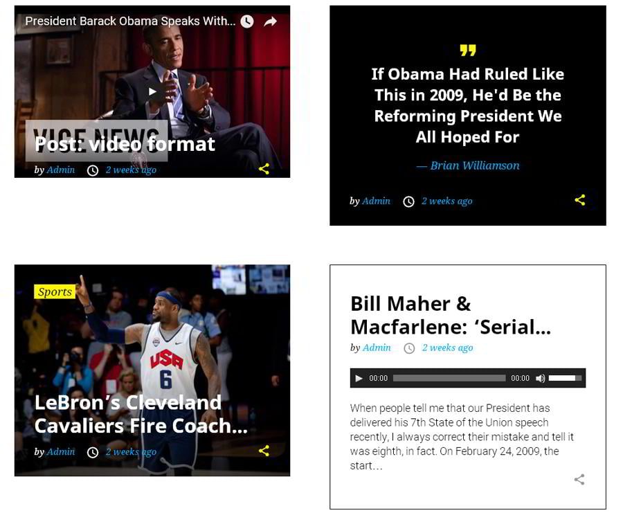 2 column grid layout, a perfect choice for a wordpress magazine theme