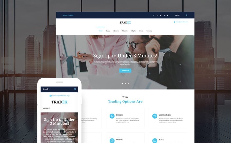 Tradex - Forex Trading WordPress Theme