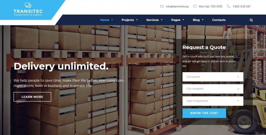 Logistics WordPress Theme