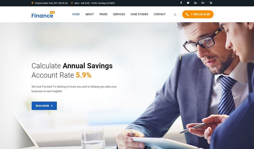 Financeco - Finance Corporate & Cunsulting Website Template