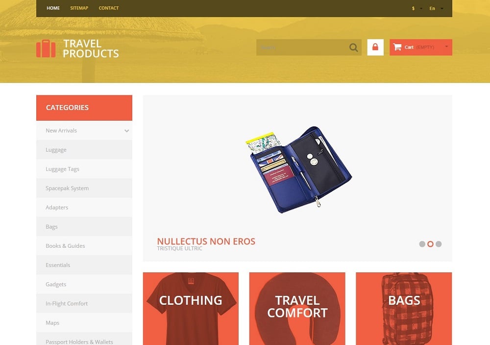 Free Travel Store PrestaShop Template