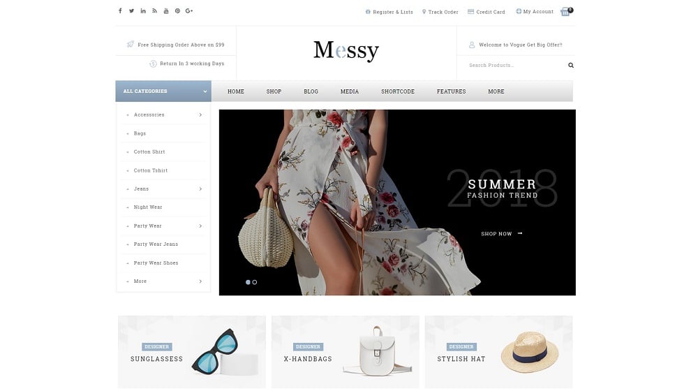 Messy - Multipurpose Fashion Store WooCommerce Theme