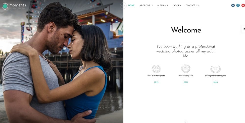 Moments - Photographer Portfolio Multipurpose Website Template