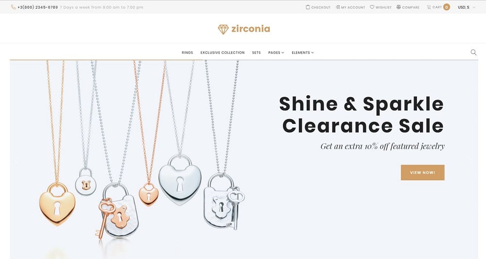 Zirconia - Jewelry & Accessories Store Responsive WooCommerce Theme