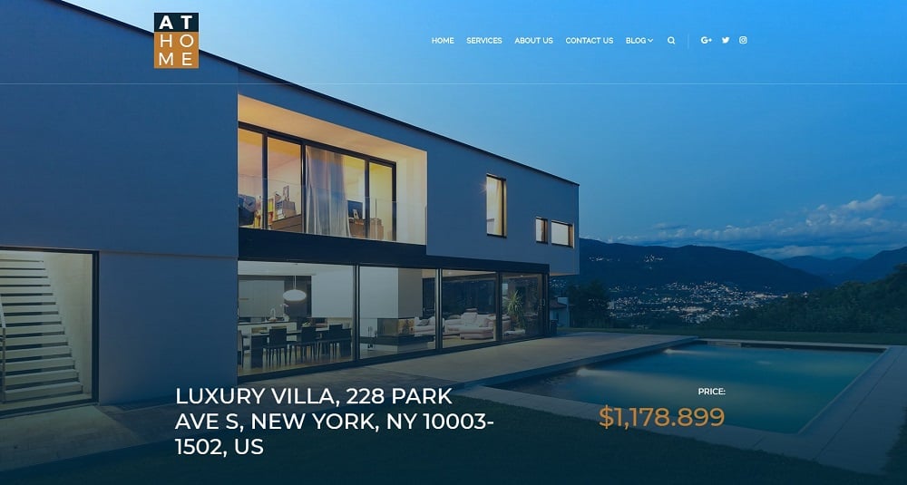 At Home - Real Estate Elementor WordPress Theme