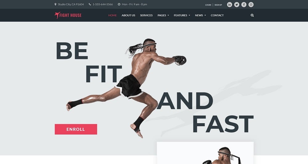 Fight House - Brutal Martial Arts Club WordPress Theme