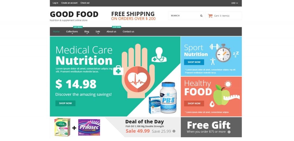 Nutrition Store Responsive Shopify Theme