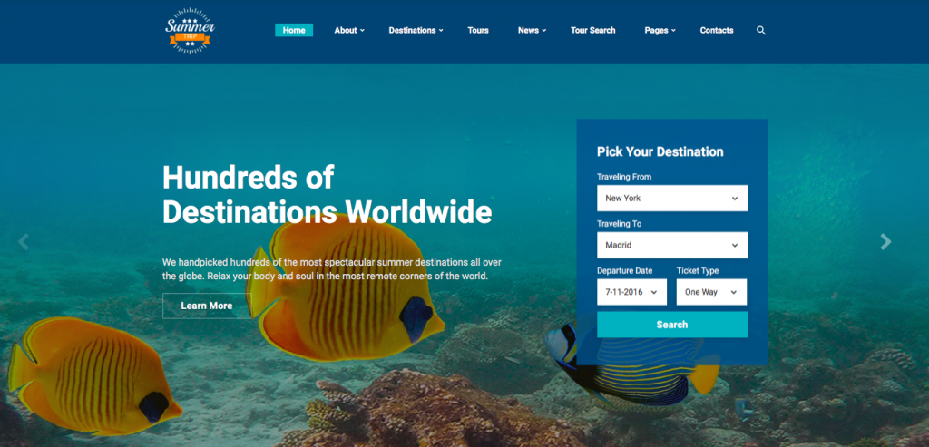 Summer Trip Website Template