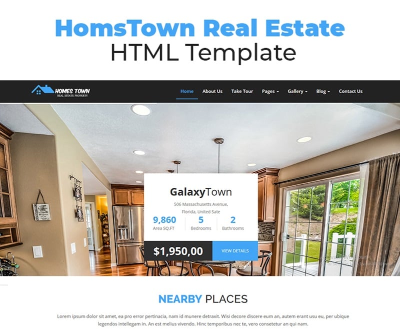 HomsTown Real Estate HTML Website Template