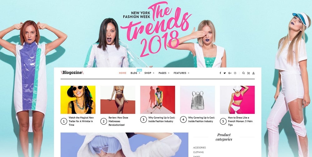 Blogozine - Fashion Elementor WordPress Theme