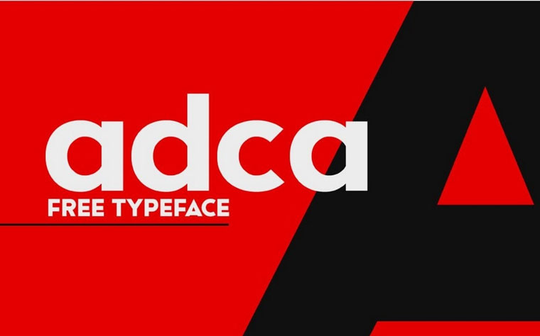 ADCA - FREE BOLD GEOMETRIC TYPEFACE.