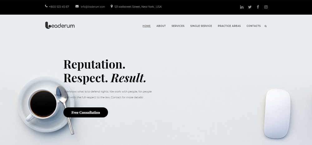 Leaderum - Minimal Business Elementor WordPress Theme