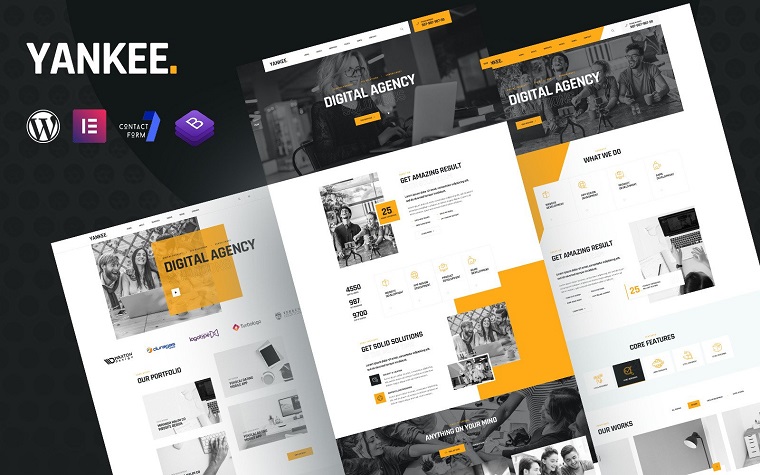 Yankee - Digital Agency Elementor WordPress Theme.