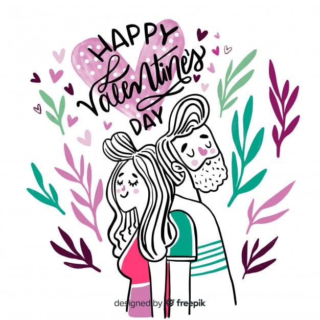 beautiful happy valentine lettering