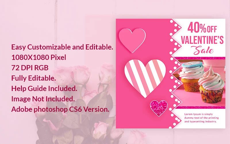 Valentine’s Day graphics sale-banner-psd-template