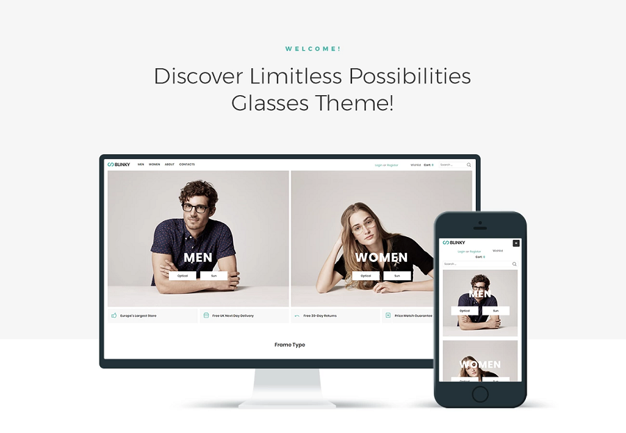 Blinky - Glasses Store ECommerce Minimal Elementor WooCommerce Theme
