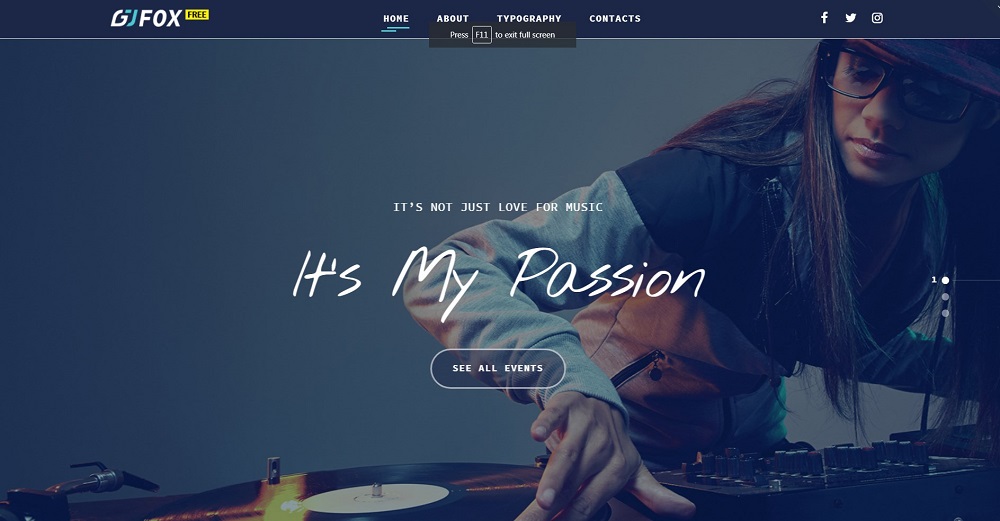 Free Music Website Template