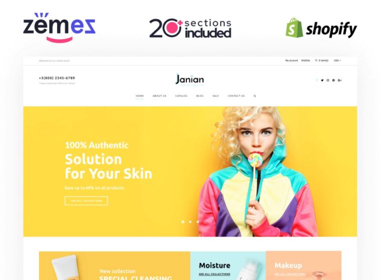 Shopify Korean Cosmetics website theme