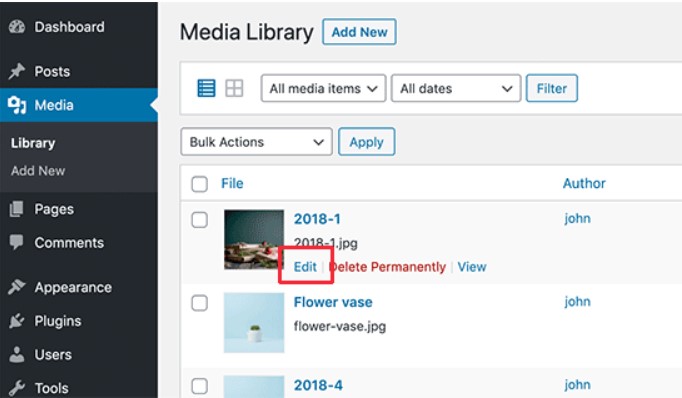 Click the ‘Edit’ button.