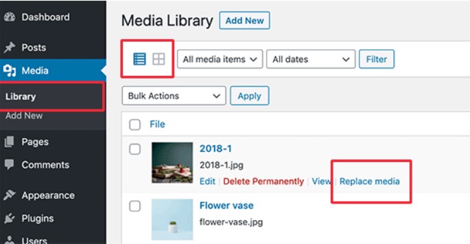 How to replace files.