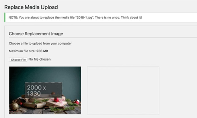 Replace Media Upload.