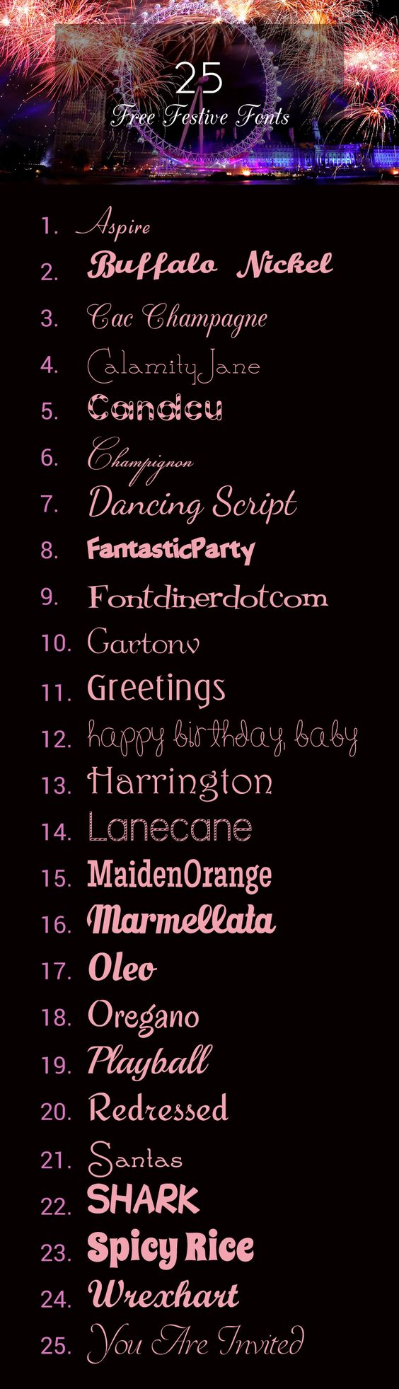 Festive fonts
