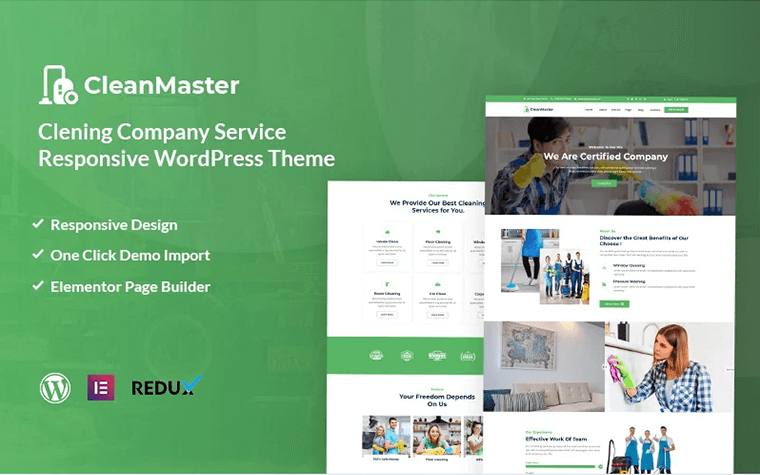 Cleanmaster - Cleaning Service Responsive WordPress Theme.