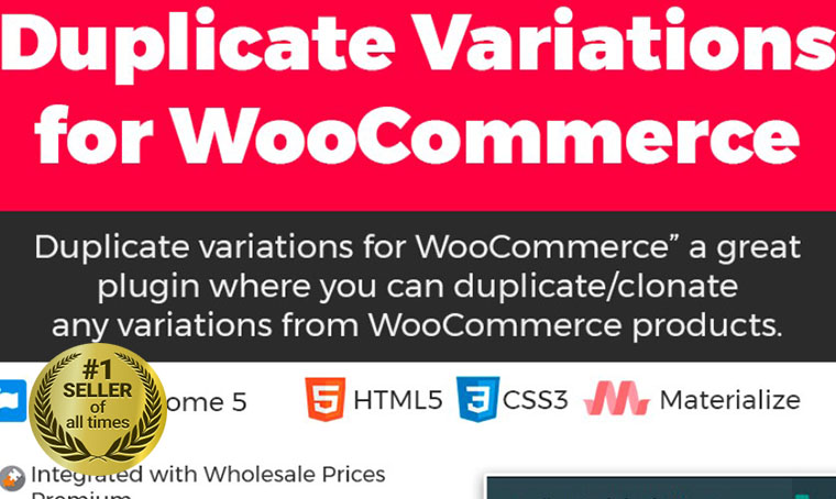 Duplicate variation for WooCommerce WordPress plugin digital bestseller