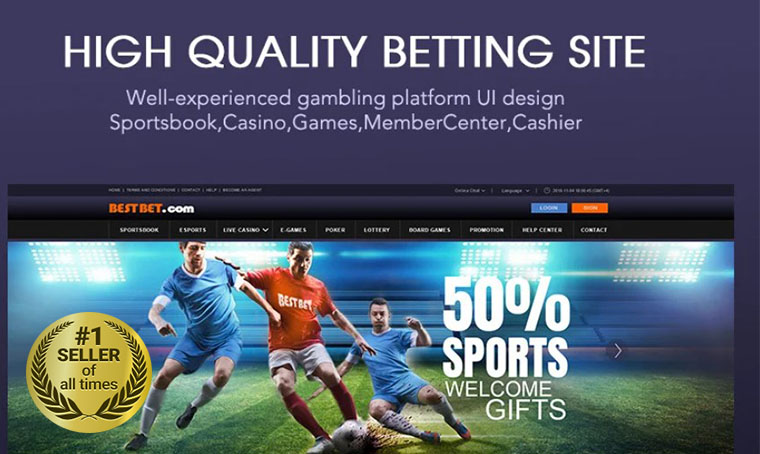 Full gambling site UI PSD digital bestseller
