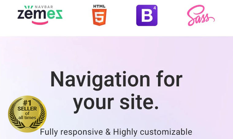 Responsive Navbar JavaScript by Zemez digital bestseller