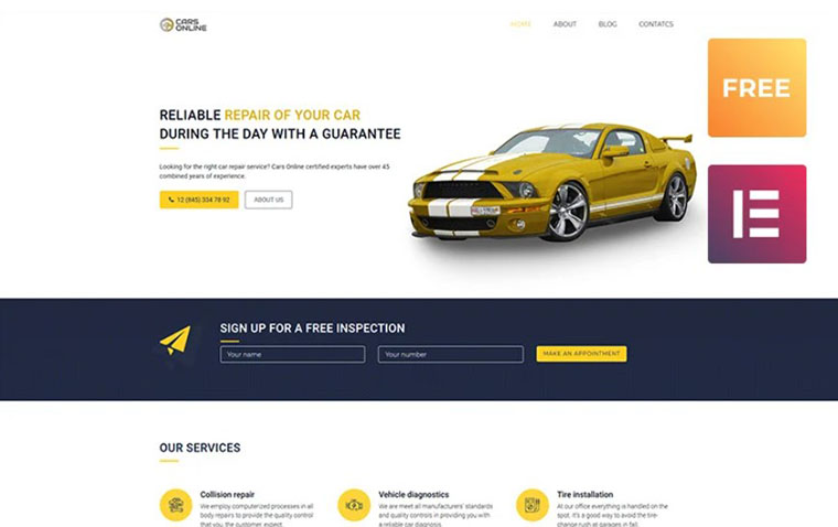 CarsOnline Elementor WordPress Theme