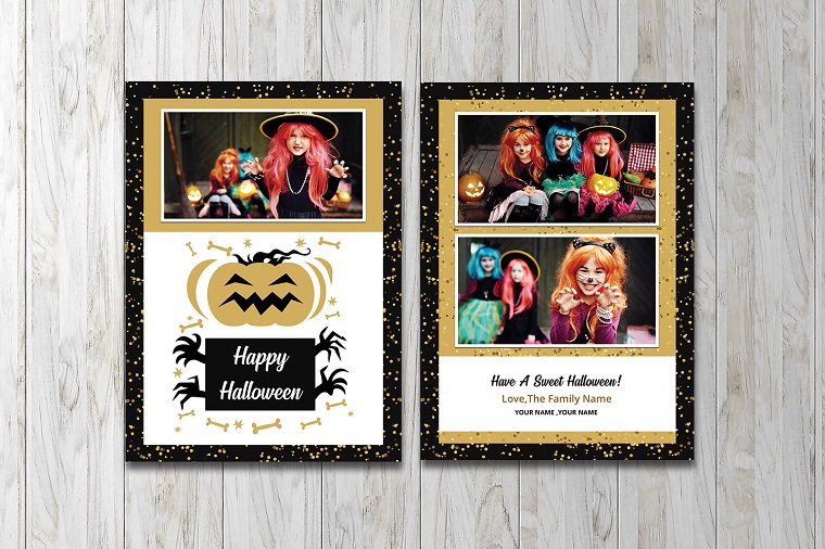 Halloween Greeting Card Corporate Identity Template.