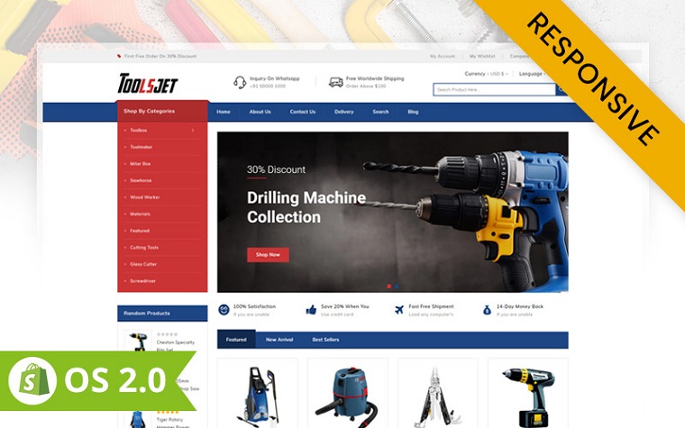 Toolsjet - Responsive Tools Store Shopify Theme.
