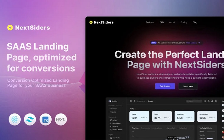 NextSiders - SaaS Landing Page Template.